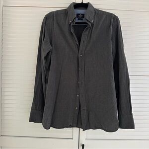 Hackett London Charcoal Slim Fit Button-Up Shirt